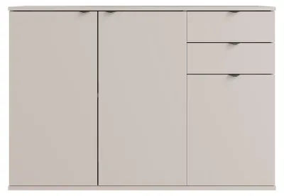 Produktbild von Masseno Kommode METRIX 120 cm Sideboard mit 2 Schubladen und 3 Türen für Wohnzimmer Schlafzimmer Modern 120x35x82,5 cm Kaschmir