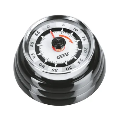 Produktbild von GEFU RETRO, Mechanischer Küchentimer, Schwarz, Rot, Weiß, 60 min, Metall, 7,3 cm, 34 mm