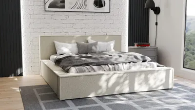 Produktbild von Polsterbett Doppelbett Bett ALDANA 180x200cm in Stoff Puente Creme