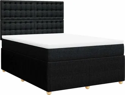 Produktbild von vidaXL Boxspringbett mit Matratze Schwarz 140x200 cm Stoff