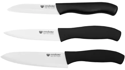 Keramik-Messerset, 3-teilig, Zirkonia, schwarz, 27,5 cm