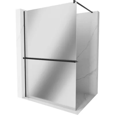 Obrázok produktu pre Mexen Kioto+ sprchová stena s poličkou a lištou 110 x 200 cm, zrkadlo 8 mm, čierna - 800-110-121-70-50