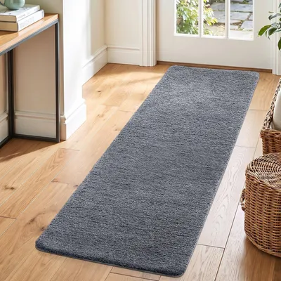 Produktbild von Läufer Teppich 60 x 180 cm, rutschfest, grau-blau