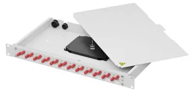 Produktbild von Telegärtner Spleißbox bestückt 6xLCD 50/125 OM3 1HE