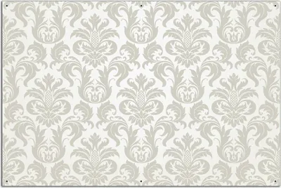 Produktbild von Wallario Outdoor-Poster für Garten oder Balkon, Motiv Königliche Schnörkelei in weiß und beige, in ca. 61 x 91,50 cm