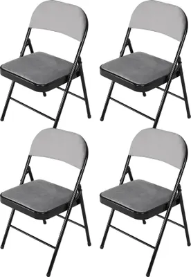 Produktbild von Klappstuhl Wedigo Velvet Grau 4er-Set