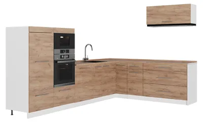 Obrázok produktu pre Rohová kuchyňa Vicco Fame-Line Dub Goldkraft/biely 327 x 227 cm, AP Oak, Model 62955