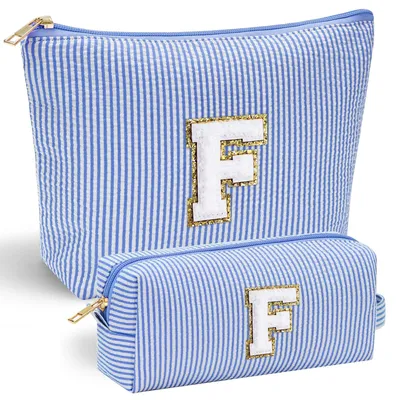 Productafbeelding van Set van 2 Make-up Tassen met Initalen, Blauw