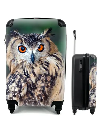 Produktbild von MuchoWow® Koffer Handgepäck Trolley Rollkoffer Kleine Reisekoffer mit 4 Rollen - Eule - Cabin Size < 55x40x23 cm & 55x40x20 cm - Fotokoffer - Kabinenkoffer - Boardgepäck - Reise-Box - Reisekoffer - Reisegepäck - Koffer mit Bild - Trolley für Kinder