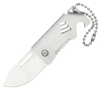 Produktbild von Klappmesser Mini Edelstahl 3-in-1 mit Flaschenöffner & Schraubenschlüssel, Klinge 36 mm