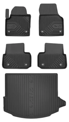 Image de Tapis de sol en caoutchouc pour Land Rover Discovery Sport 2014-2019 (SUV, 5 places) – 4 pièces, noirs, sur mesure