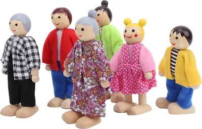 Produktbild von Familie Puppenfiguren Kiefer Miniatur Menschen Spielzeug Set Ornament pädagogisches Puppenhaus Zubehör#3