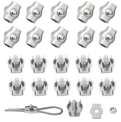20er-Set Kabelklemmen aus Edelstahl 304 für Drahtseile