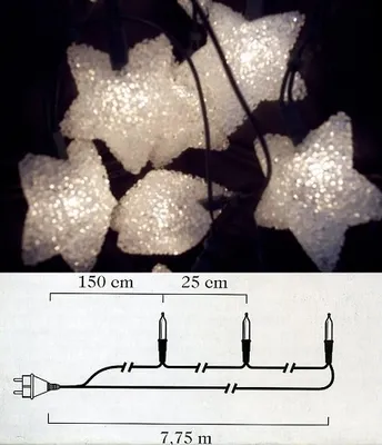 Produktbild von Weihnachts-Lichterkette 20 weisse Sterne Mini-Birnen innen 1315-200