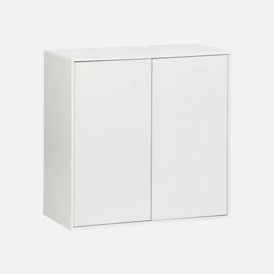 Produktbild von sweeek - Schrank Aufbewahrungsmodul Holzdekor 2 Türen 70cm - Weiß