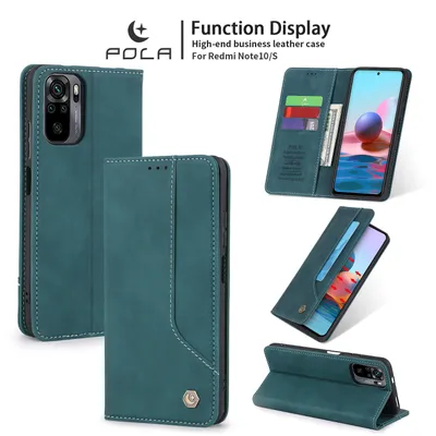 Obrázek produktu pro RetroPolyuretankožené pouzdro pro Xiaomi Redmi Note 10 / Note 10S peněženkový design pouzdro s držákem na karty a stojánkem modré