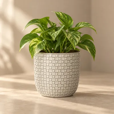 Produktbild von Mica Decorations - Blumentopf - Keramik weis - 13,5 x 13 cm