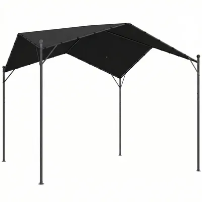 Image de Pergola-pavillon de 3x3 mètres avec toit en pente | Couleur : gris foncé | Dimensions : 300 x 300 x 280 cm