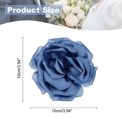 Produktbild von Seiden-Satin-Blumenbrosche Pin 4", Gro?e Pfingstrosen-Blumen-Reversnadel fš¹r Frauen Hochzeit Party Geburtstag Tanz Bankett Kleid Hut Tasche Dekoration, Dunkelblau
