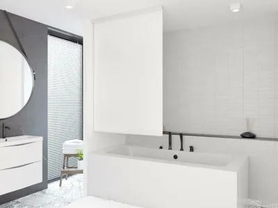 Image de DEMI-CASSETTE ROULEAU DE DOUCHE 7 LARGEURS AU CHOIX PORTE-DOUCHE BLANC GRIS VERT BLEU (120, Blanc)