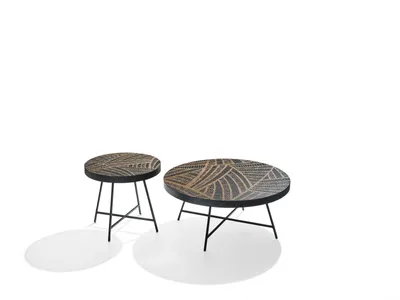 Obrázok produktu pre Design Beistell Couchtische Kaffeetisch Rund Tische Schwarz Luxus 2tlg