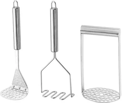 Productafbeelding van 3 Stuks Aardappelstamper, Aardappelstamper Roestvrij Staal, Aardappel Stamper, voor vaatwasser en groenten en fruit