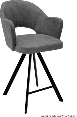 Produktbild von Thekenstuhl drehbar (2er-Set) Diandra 59x104x61 Schwarz/Grau