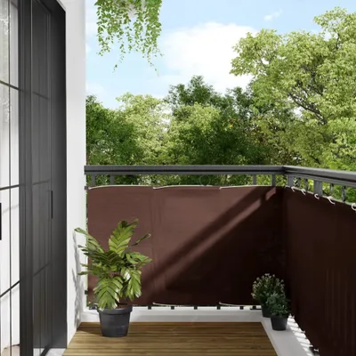 Obrázek produktu pro Maison Exclusive – balkonová zástěna, hnědá, 90 x 800 cm, 100 % polyester (Oxford)