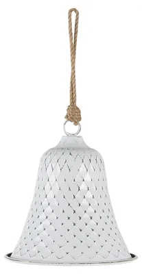 Zdjęcie produktu dla Clayre & Eef Staromodny dzwonek do drzwi Ø 15x16 cm Biały metal