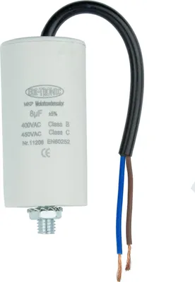 Produktbild von MKP Motorkondensator, Arbeitskondensator Anlaufkondensator Kondensator 450V - Anschluss: Kabel - Wert: 8µF