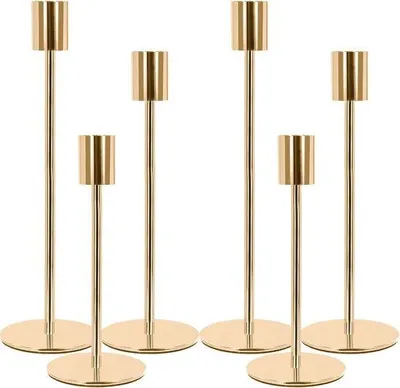 Produktbild von Famanu Kerzenhalter Set aus 6 - Für Kerzen bis 22 cm Durchmesser - Hochzeits- und Wohnraumdekoration