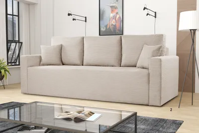 Produktbild von Sofa ZOOM mit Schlaffunktion und Bettkasten, DL-Automat, 3-Sitzer - Hellbeige