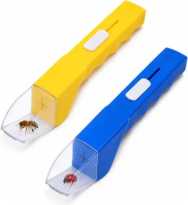 Produktbild von 2 Stück Insektenfänger - mit langem Griff 27cm - Insect Catcher - Handfallen - Werkzeug für Kinder - Falle zum Fangen kriechender Insekten