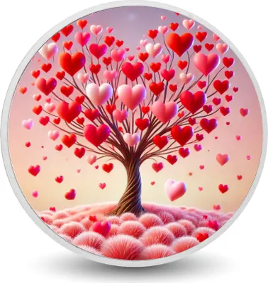 Image de Arbre de l'amour infini Pièce d'argent de 1 once