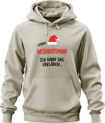 Fun Rentier Rote Nase Elch Weihnachtsmann Schnee Pullover Hoodie
