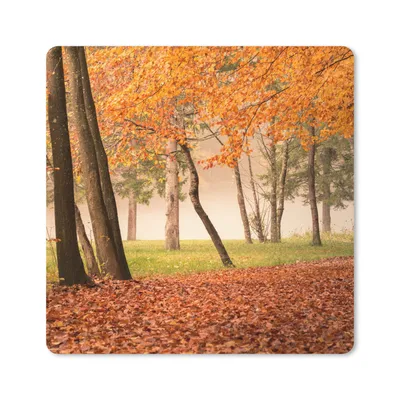 Produktbild von MuchoWow® Mauspad Mousepad Blätter - Herbst - Wald 20x20 cm - Mousepads - Maus Mat - Pad - Mausunterlage - Desk Mat - Bureauartikeln