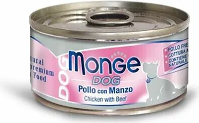 Productafbeelding van MONGE DOG NATUUR, hondenvoer met kip en rundvlees, 95 gram