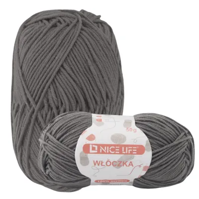 Image de Matériel de bricolage, laine, fil à tricoter GRIS FONCE Nice Life, 100% polyacrylique, écheveau de 50g