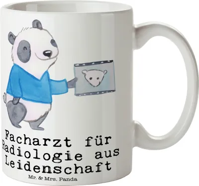 Produktbild von Mr. & Mrs. Panda Kaffeetasse Facharzt für Radiologie Leidenschaft - Weiß - Geschenk, bedruckt, Trinkbecher, Tasse, Kaffeebecher, Teetasse