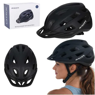 Image de Casque de vélo RALLEX, unisexe, réglable, noir, taille M, 54-58 cm