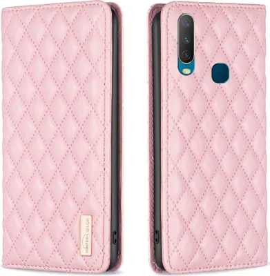 Produktbild von VIVO Y11 Y15 Y12 Y17 Hülle, Elegant Bookstyle Flip Leder Kartenfächer Schutzhülle mit Ständer für VIVO Y11 Y15 Y12 Y17 Pink