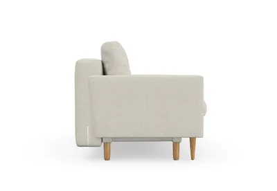 Produktbild von Amy 3-Sitzer Sofa mit Schlaffunktion, skandinavischer Stil, Möbelfüße aus Eiche, gewachst, Chenille-Stoff Grande 03 Shell