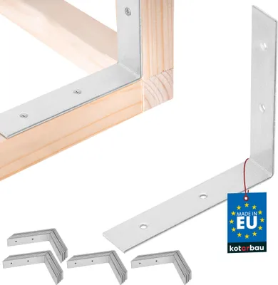 Obrázok produktu pre KOTARBAU® 50 ks Uhlová spojka 100x100x20 mm pozinkovaná oceľ strieborná ťažká spojka uholníkový nosník spojka nábytku uholníková spojka drevený plech spojka regálová spojka uholník kovový stabilný odolný oceľový uholník