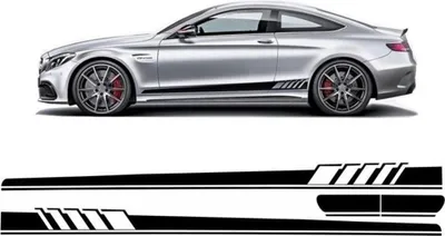 Produktbild von Seitenaufkleber Aufkleber Vinyl für Mercedes C C205 A205 14+ C63 Look Glänzend.