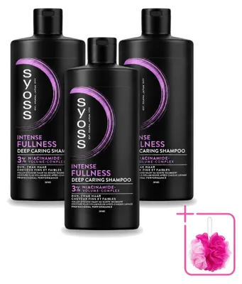 Zdjęcie produktu dla 3 sztuki szamponu Syoss Intense Fullness - 440 ml - zestaw ekonomiczny