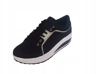 Zdjęcie produktu dla Trampki z podeszwą kołyskową, balansujące, na grubszej podeszwie Fit Walk czarne 39 Fitness King