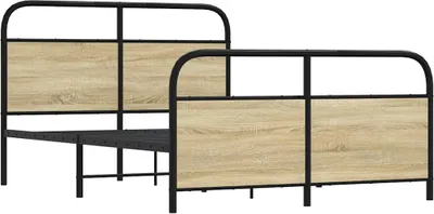 Produktbild von vidaXL Bettgestell ohne Matratze 120x190 cm Sonoma-Eiche Holzwerkstoff