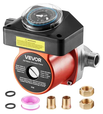Image de VEVOR Pompe de circulation avec minuterie, 38 LPM Système de pompe de circulation avec circulation instantanée, 100 W AC 220-240 V, pompe de chauffage G3/4 pouce sur raccord G1/2 pouce, pour chauffe-eau, production d'eau chaude sanitaire
