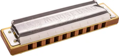 Image de Hohner Marine Band 1896, Accordéon diatonique, Brun, Acier inoxydable, Bois, 100 mm, Allemagne