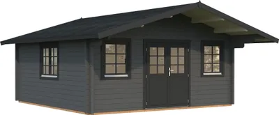 Produktbild von Gartenhaus Palmako Helena 24,6 m² inkl. Fußboden 608 x 672 cm dunkelgrau-anthrazit